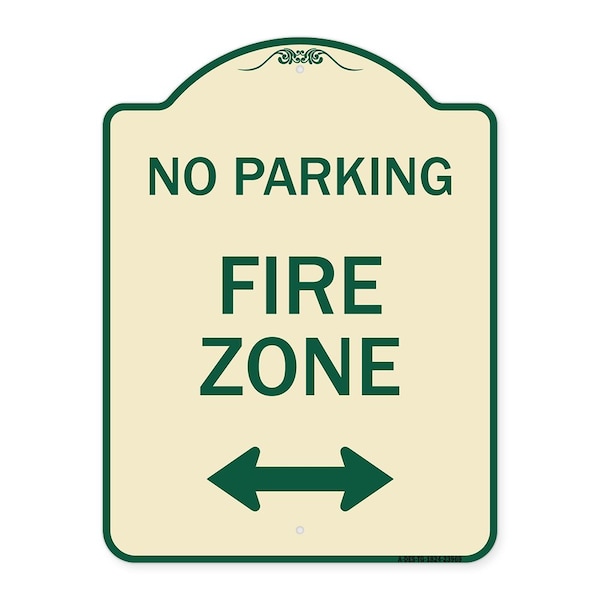 Signmission Fire Zone with Bidirectional Arrow Heavy-Gauge Aluminum Architectural Sign, 24" x 18", TG-1824-23969 A-DES-TG-1824-23969 - main